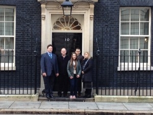 HS2 outside No10